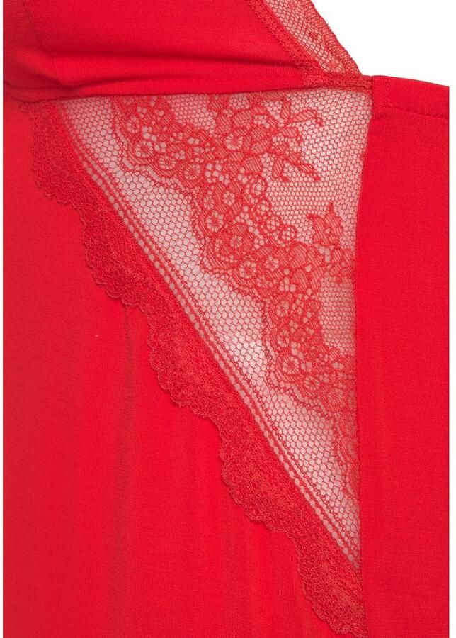 Lascana Negligé met kanten inzetten