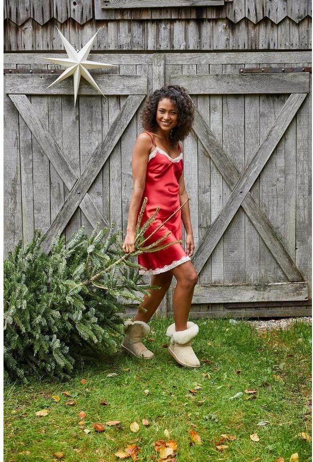 Lascana Negligé met kanten randje en slaapmasker - Foto 3