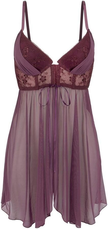 Lascana Negligé met push-up en voorknopsluiting sexy lingerie verleidelijke onderkleding - Foto 3