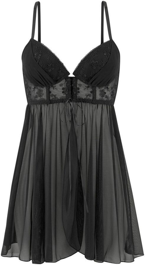 Lascana Negligé met push-up en voorknopsluiting sexy lingerie verleidelijke onderkleding - Foto 3