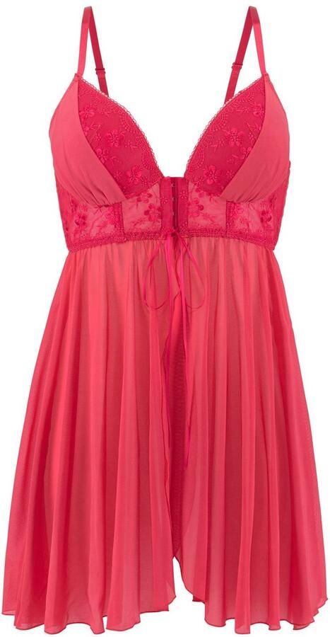 Lascana Negligé met push-up en voorknopsluiting sexy lingerie verleidelijke onderkleding