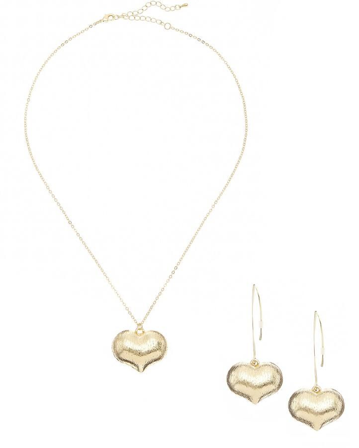 Lascana Oorring- en kettingenset 2-delig set van halsketting en oorbellen met harthanger (set 3-delig) - Foto 2