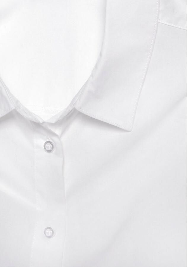 Lascana Overhemdblouse achter langer gesneden damesblouse van katoen klassiek-elegant - Foto 9