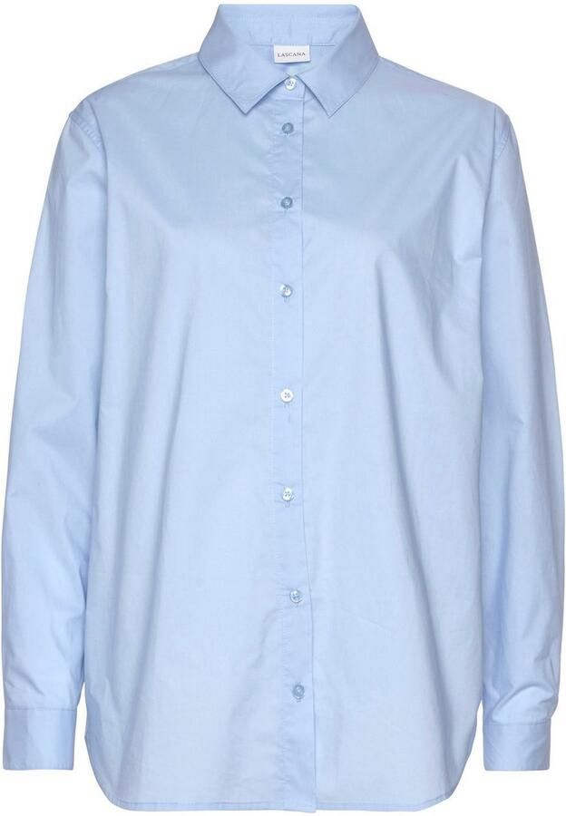Lascana Overhemdblouse achter langer gesneden damesblouse van katoen klassiek-elegant - Foto 10