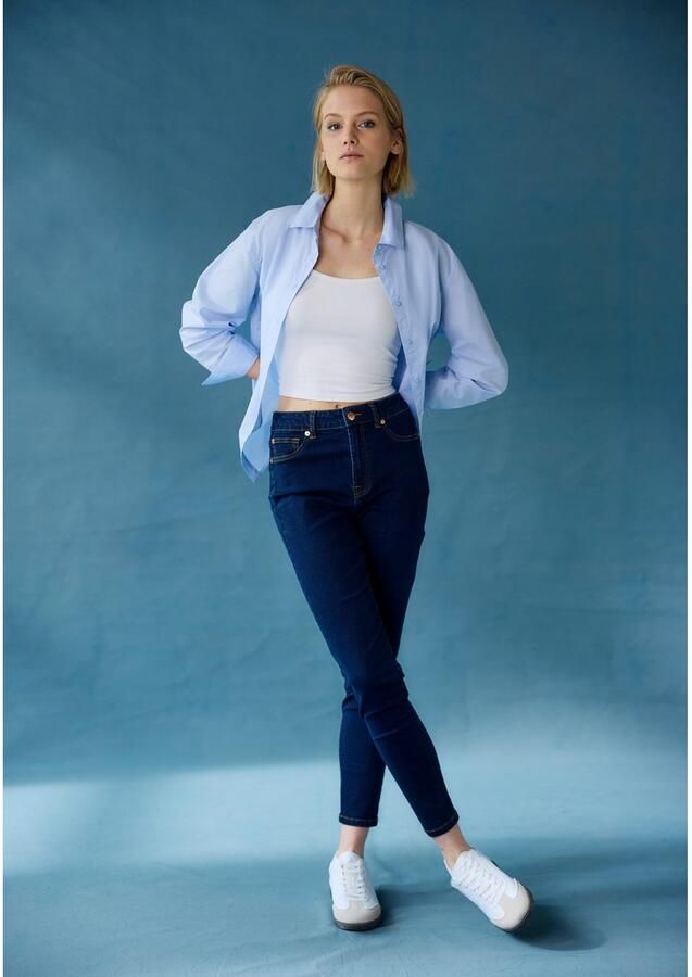 Lascana Overhemdblouse achter langer gesneden damesblouse van katoen klassiek-elegant - Foto 6