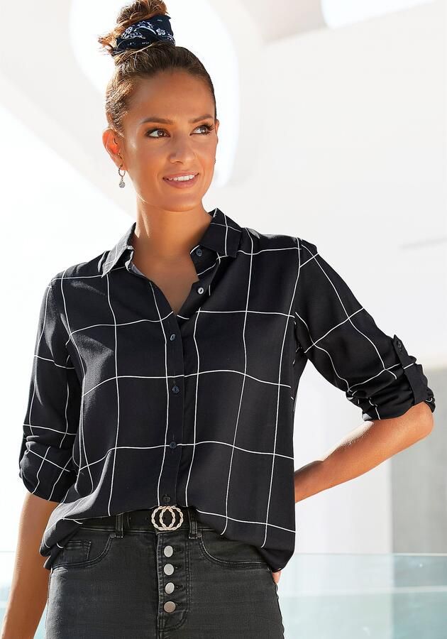 Lascana Overhemdblouse met ruitprint en blazerkraag ruithemd in business-look - Foto 11