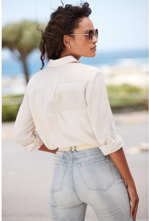 Lascana Overhemdblouse van linnenmix damesblouse met overhemdkraag en knoopsluiting - Foto 4