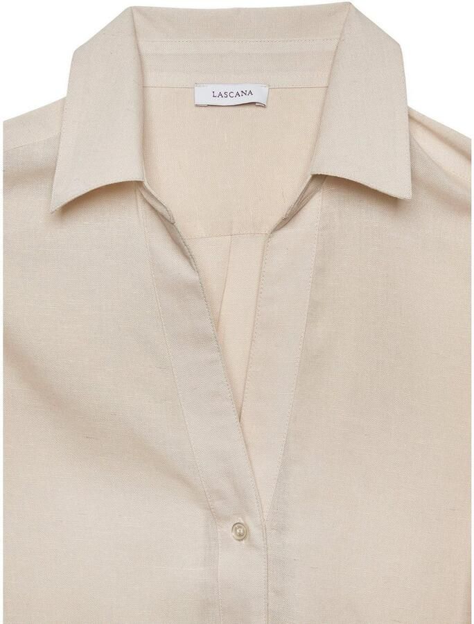Lascana Overhemdblouse van linnenmix damesblouse met overhemdkraag en knoopsluiting - Foto 2