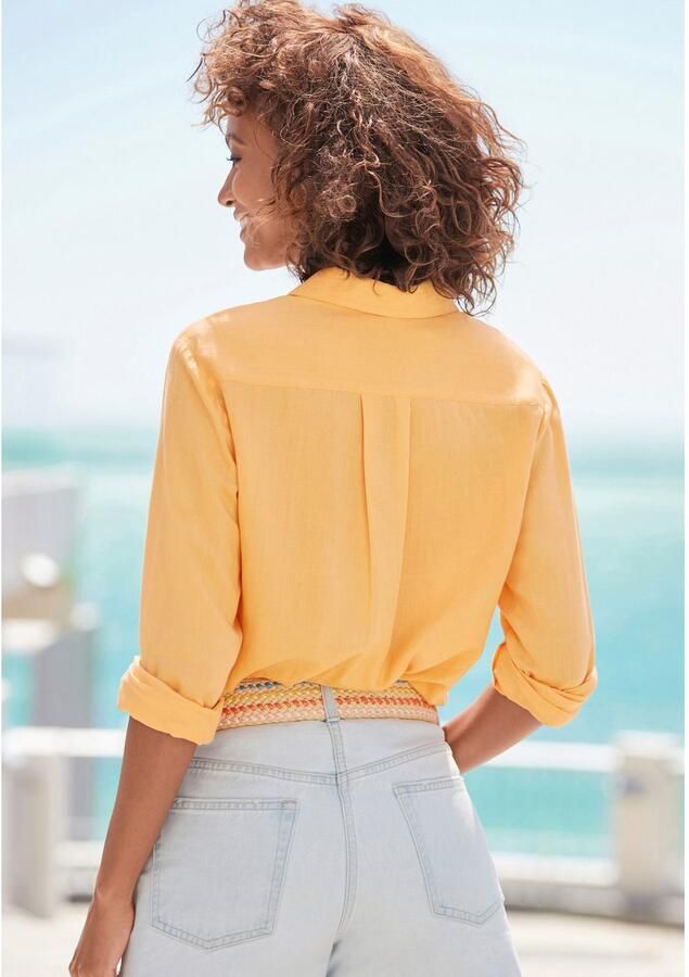 Lascana Overhemdblouse van linnenmix damesblouse met overhemdkraag en knoopsluiting - Foto 4