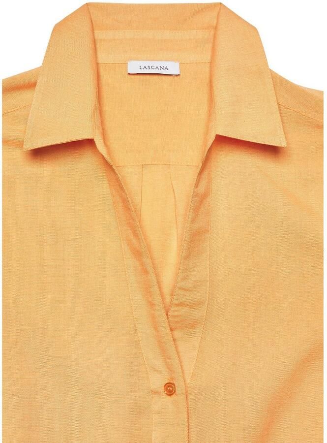 Lascana Overhemdblouse van linnenmix damesblouse met overhemdkraag en knoopsluiting - Foto 2