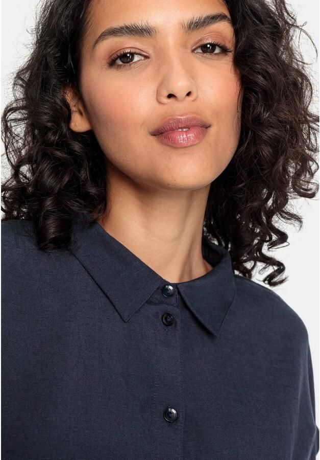 Lascana Overhemdblouse van mix van linnen met knoopsluiting blouse met korte mouwen linnen blouse - Foto 2