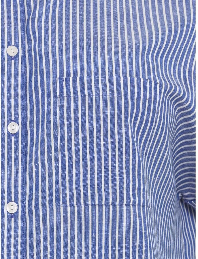 Lascana Overhemdblouse van mix van linnen met knoopsluiting linnen blouse met korte mouwen