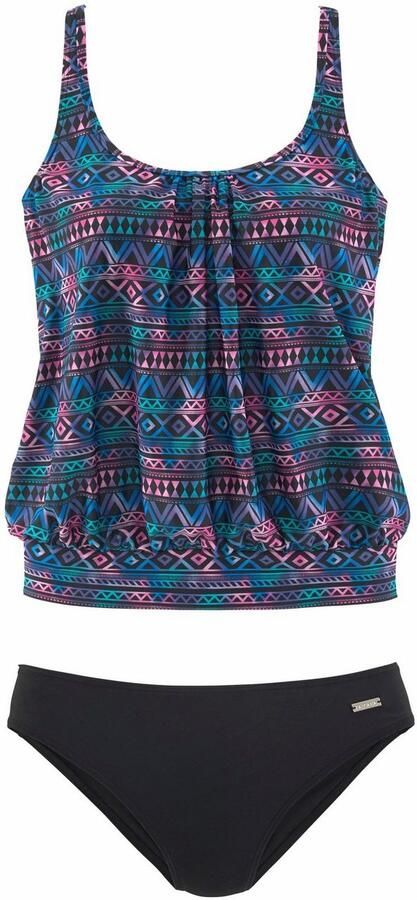 Lascana Oversized tankini met softcups verstelbare bandjes met onderborst-elastiek - Foto 3