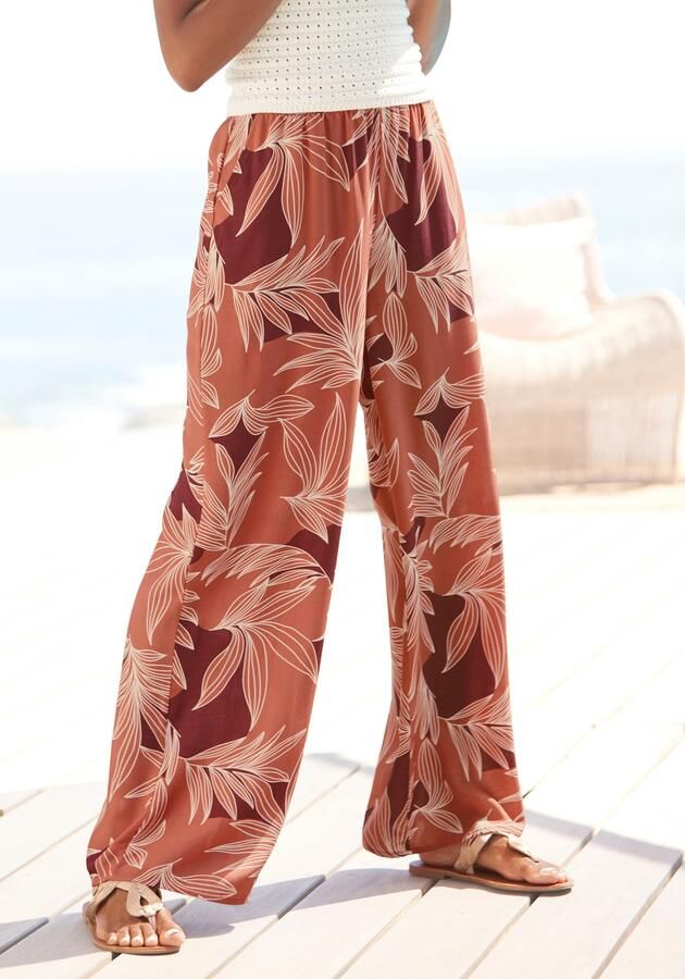 Lascana Palazzobroek met all-over print en zakken wide leg stoffen broek - Foto 8