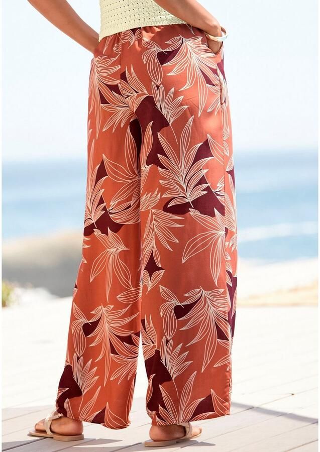 Lascana Palazzobroek met all-over print en zakken wide leg stoffen broek - Foto 4