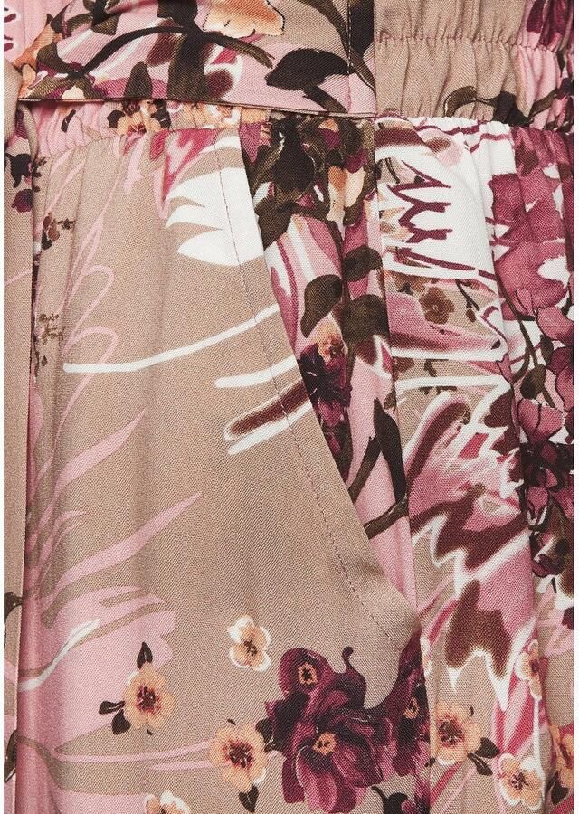 Lascana Palazzobroek met bindegordel en alloverprint stofbroek met zakken - Foto 2