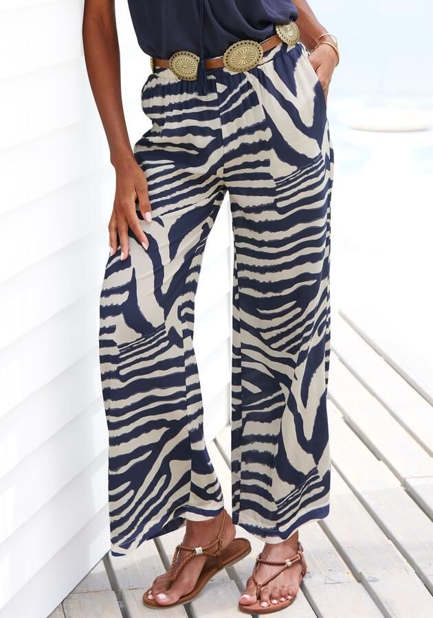 Lascana Palazzobroek met dierenprint instapbroek wide-leg modieus - Foto 3