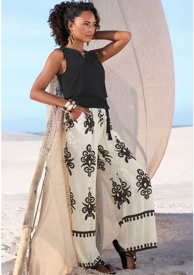 Lascana Palazzobroek met etnische print zomerbroek - Foto 4