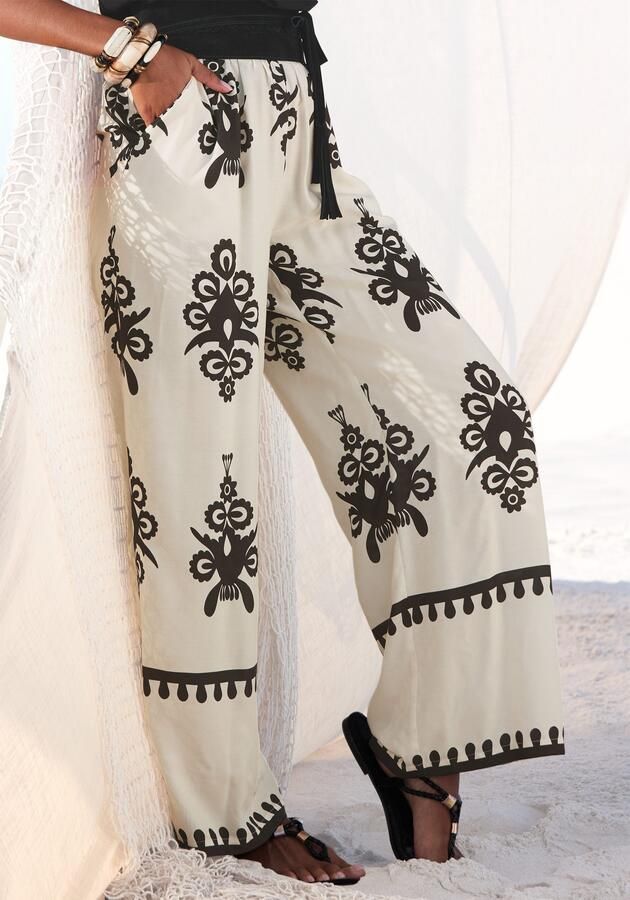 Lascana Palazzobroek met etnische print zomerbroek - Foto 5