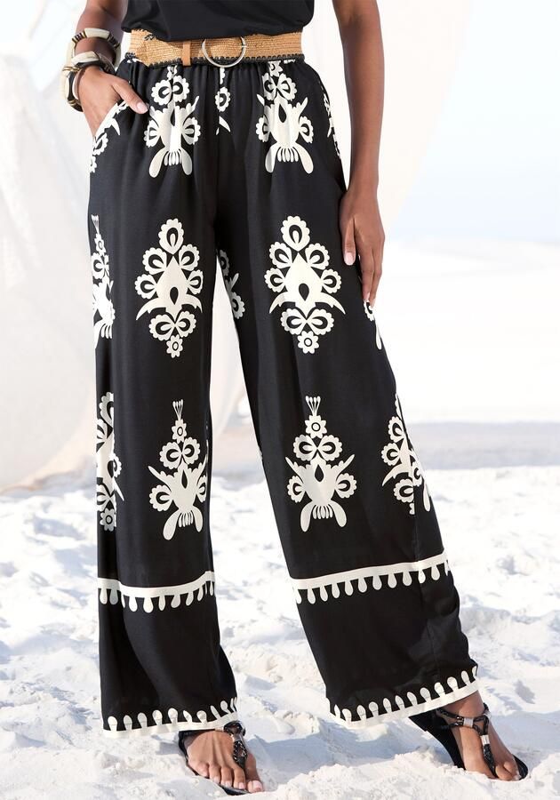 Lascana Palazzobroek met etnische print zomerbroek - Foto 5