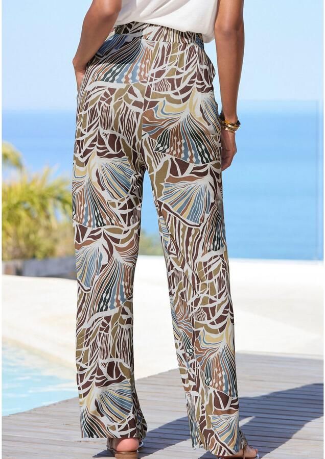 Lascana Palazzobroek van viscose-jersey zomerbroek met alloverprint en zakken - Foto 4