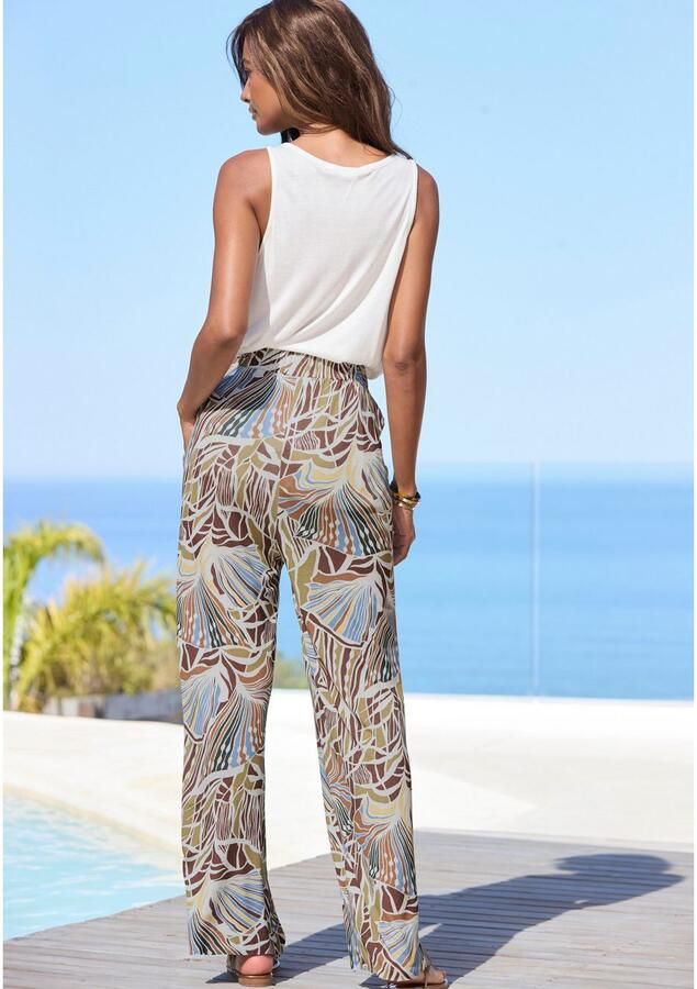 Lascana Palazzobroek van viscose-jersey zomerbroek met alloverprint en zakken - Foto 5