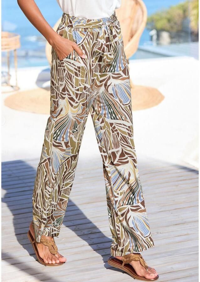 Lascana Palazzobroek van viscose-jersey zomerbroek met alloverprint en zakken - Foto 3