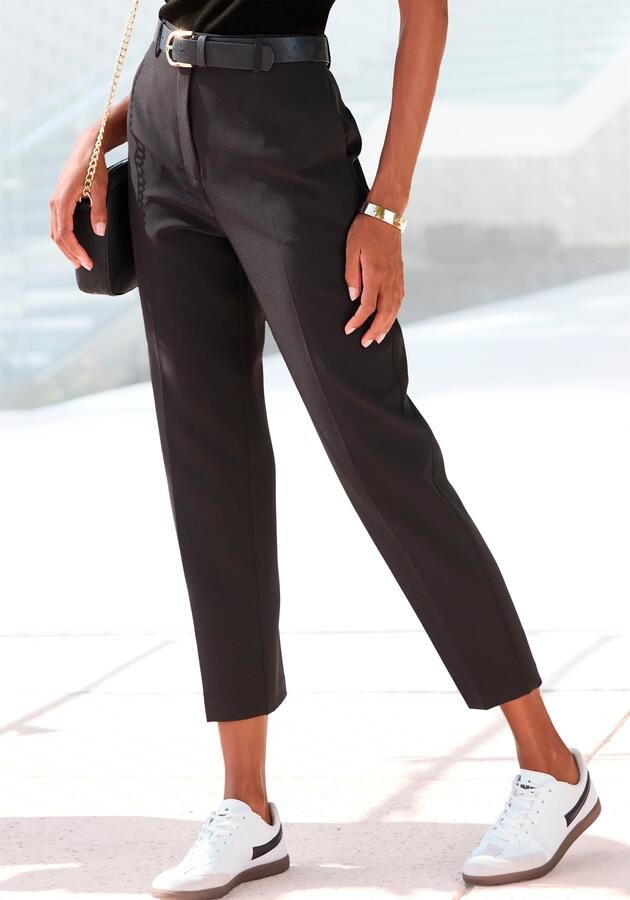 Lascana Pantalon met persplooien elegante stofbroek met zakken business-look - Foto 7