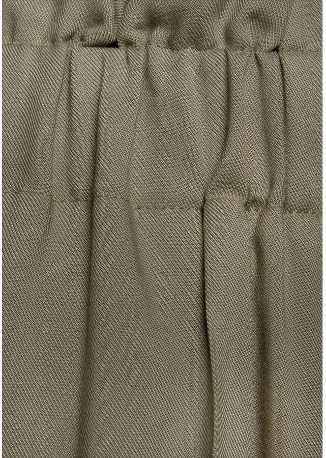 Lascana Paperbag-broek met sierknopen en elastische tailleband stofbroek opgerolde broekzoom