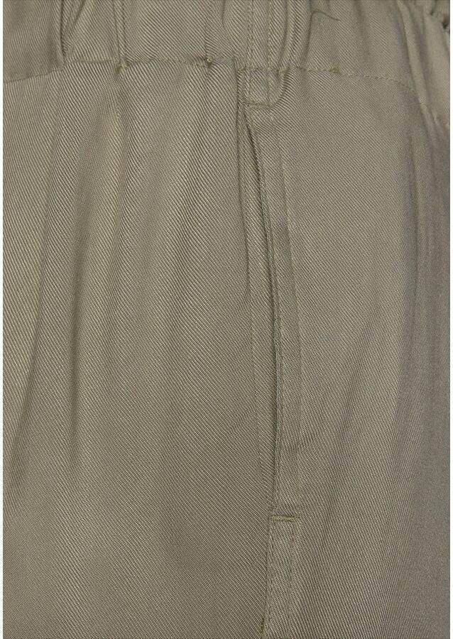 Lascana Paperbag-broek met sierknopen en elastische tailleband stofbroek opgerolde broekzoom - Foto 3