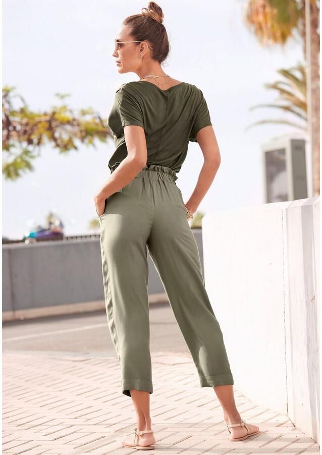 Lascana Shirt met korte mouwen met bandjes op de schouders t-shirt zachte jersey stof