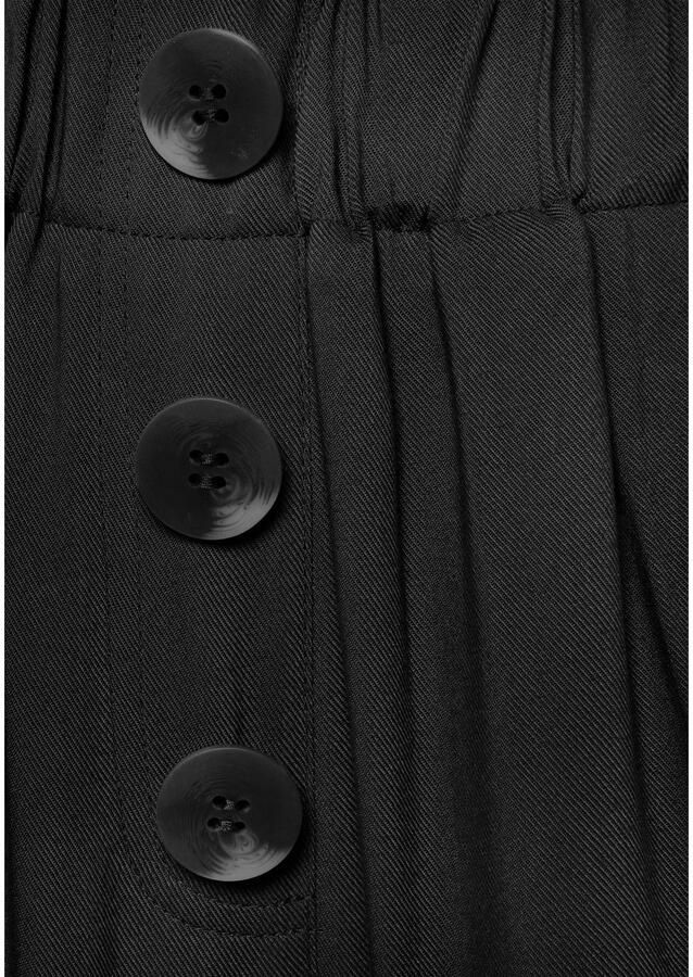 Lascana Paperbag-broek met sierknopen en elastische tailleband stofbroek opgerolde broekzoom - Foto 2