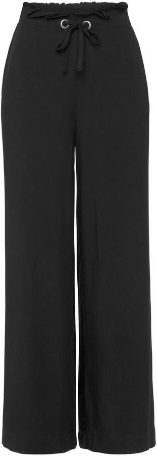 Lascana Paperbag-broek met wijde pijpen en zakken wide leg stoffen broek casual elegant - Foto 8