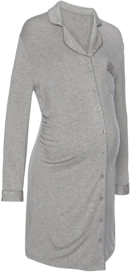 Lascana Positienachthemd met knoopsluiting en rimpeling aan de zijnaad - Foto 4