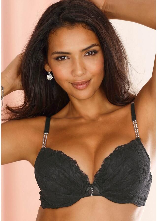 Lascana Push-up-bh Dalia met elegante stras op de schouderbandjes lingerie - Foto 2