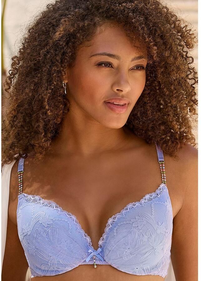 Lascana Push-up-bh Dalia met elegante stras op de schouderbandjes lingerie