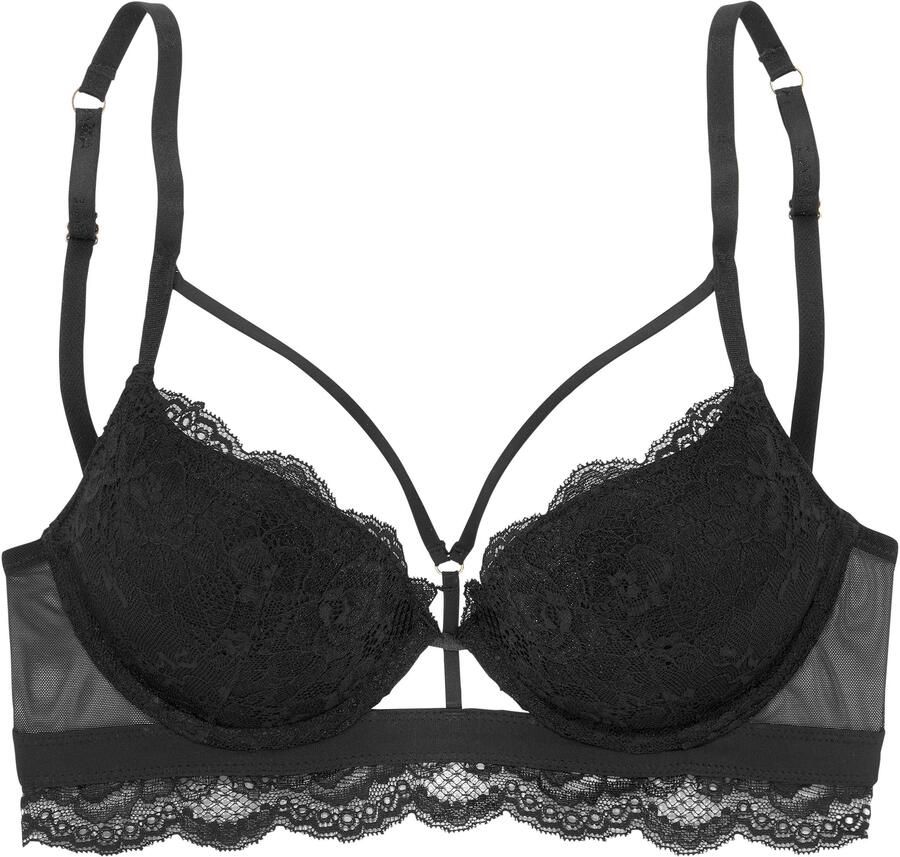 Lascana Push-up-bh Gulietta met fijn kant en verleidelijke bandjes sexy lingerie