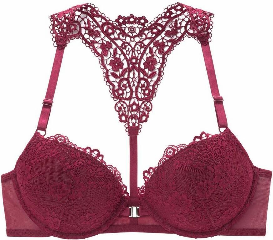 Lascana Push-up-bh MELISSA met voorsluiting & kanten achterkant van borduursel ondergoed - Foto 3