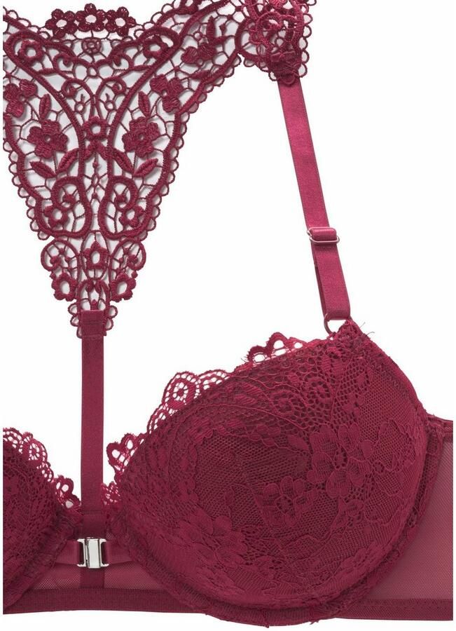 Lascana Push-up-bh MELISSA met voorsluiting & kanten achterkant van borduursel ondergoed - Foto 4
