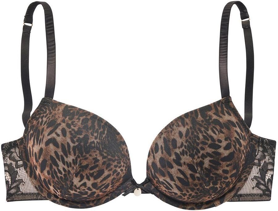 Lascana Push-up-bh met beugel van modieus leeuwen-mesh en kant sexy lingerie verleidelijke ondermode - Foto 5