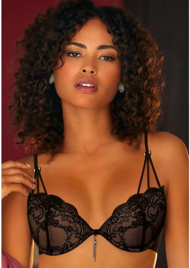 Lascana Push-up-bh met opvallend glitteraccessoire sexy dessous