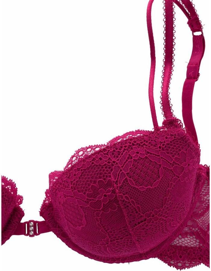 Lascana Push-up-bh met praktische voorknopsluiting en delicate spaghettibandjes lingerie