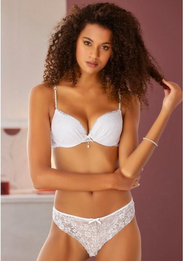 Lascana String rondom van gebloemde kant dessous