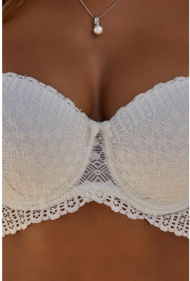 Lascana Push-up-bh met veel draagmogelijkheden en kant in fluwelen look lingerie - Foto 6