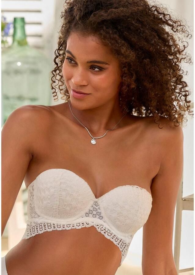 Lascana Push-up-bh met veel draagmogelijkheden en kant in fluwelen look lingerie - Foto 3