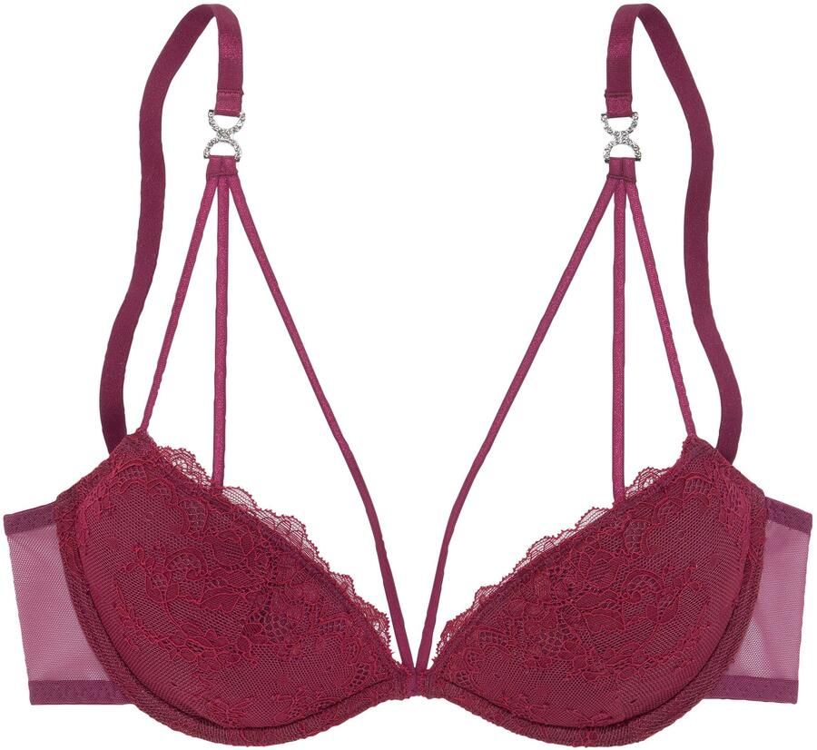 Lascana Push-up-bh van kant in leuke linten-look sexy dessous