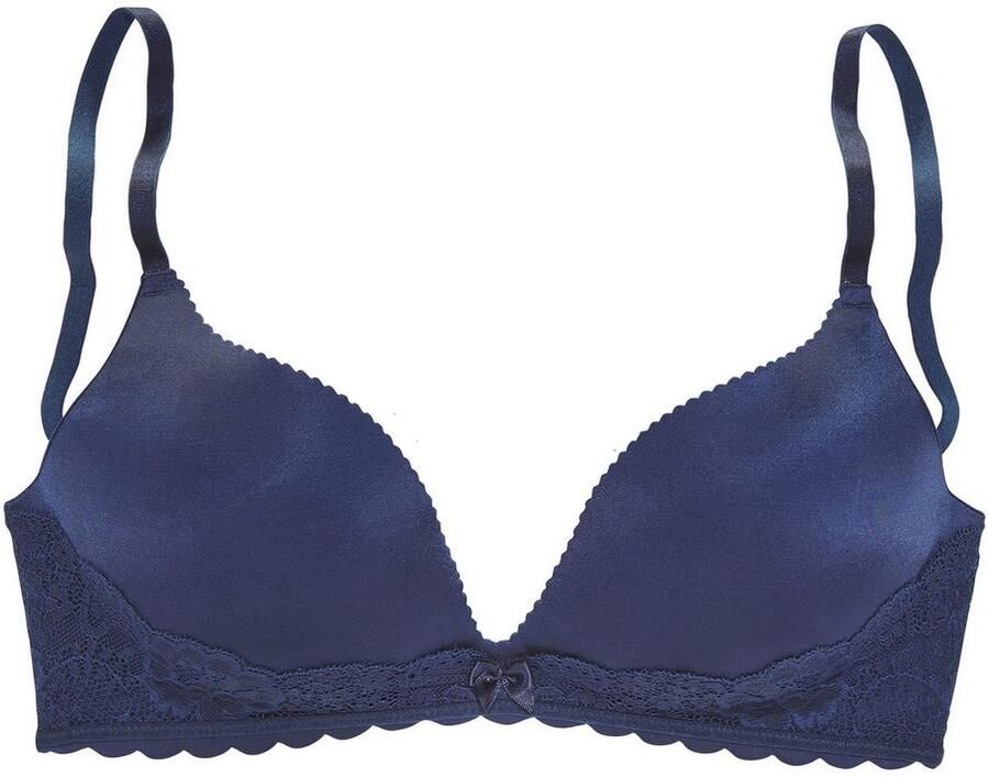 Lascana Push-up-bh zonder beugels met extra platte randen en fijne kant ondergoed - Foto 8