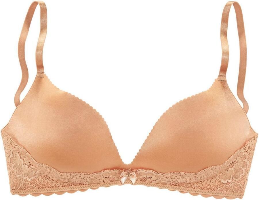 Lascana Push-up-bh zonder beugels met extra platte randen en fijne kant ondergoed - Foto 6