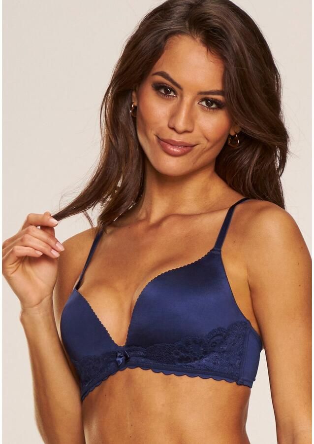 Lascana Push-up-bh zonder beugels met extra platte randen en fijne kant ondergoed