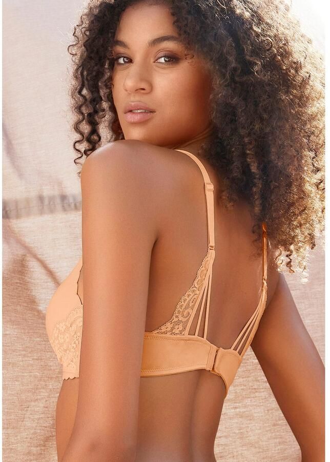 Lascana Push-up-bh zonder beugels met extra platte randen en fijne kant ondergoed - Foto 2